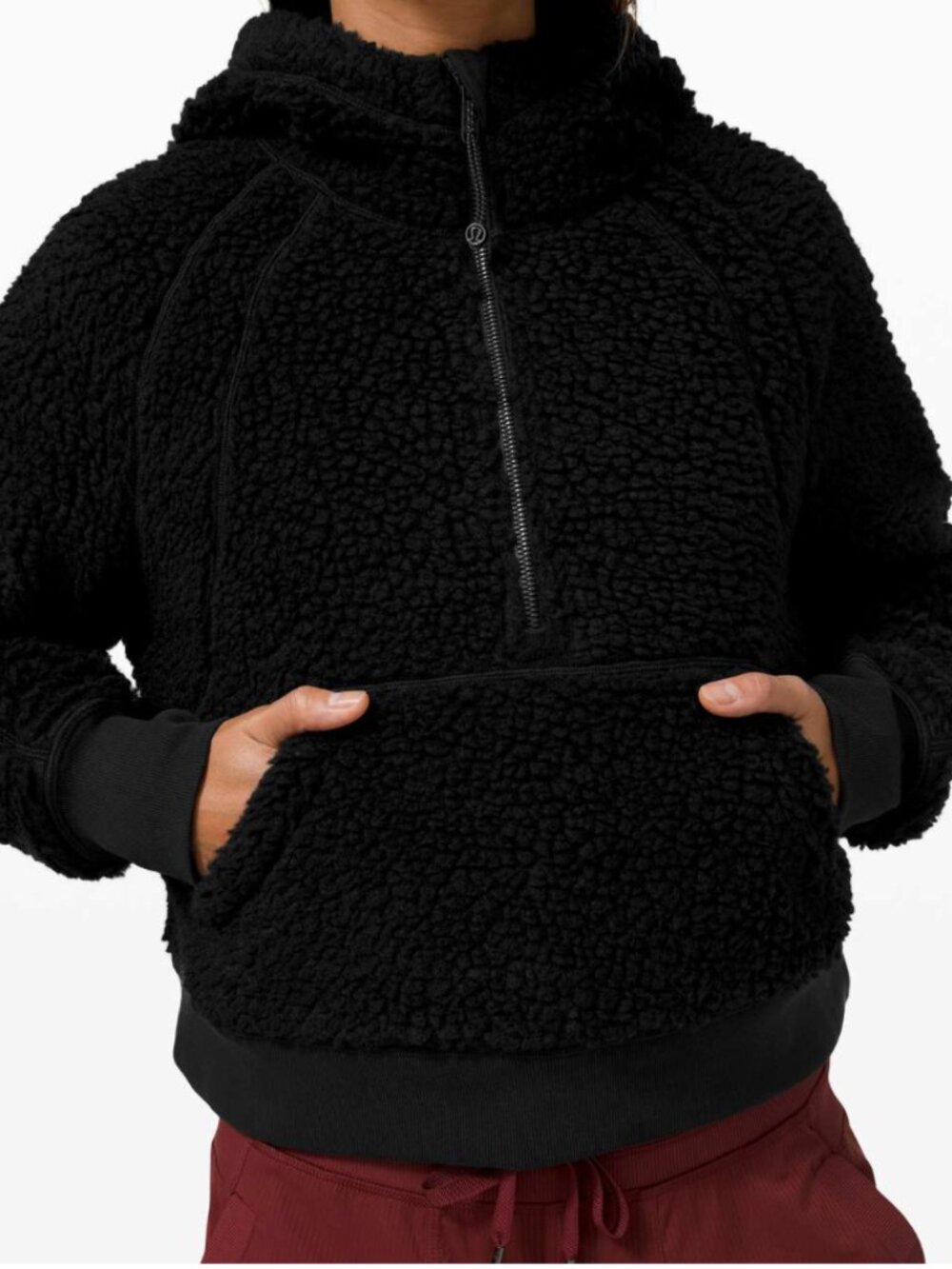 Lululemon Scuba Oversized Sherpa 1/2 Zip Black XS/S